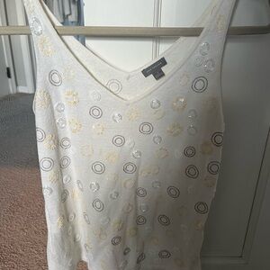 Beaded White Shell Tank